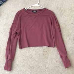 Lulus Pink Crop Long Sleeve
